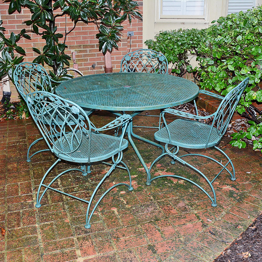 Hunter Green Wrought Iron Patio Set