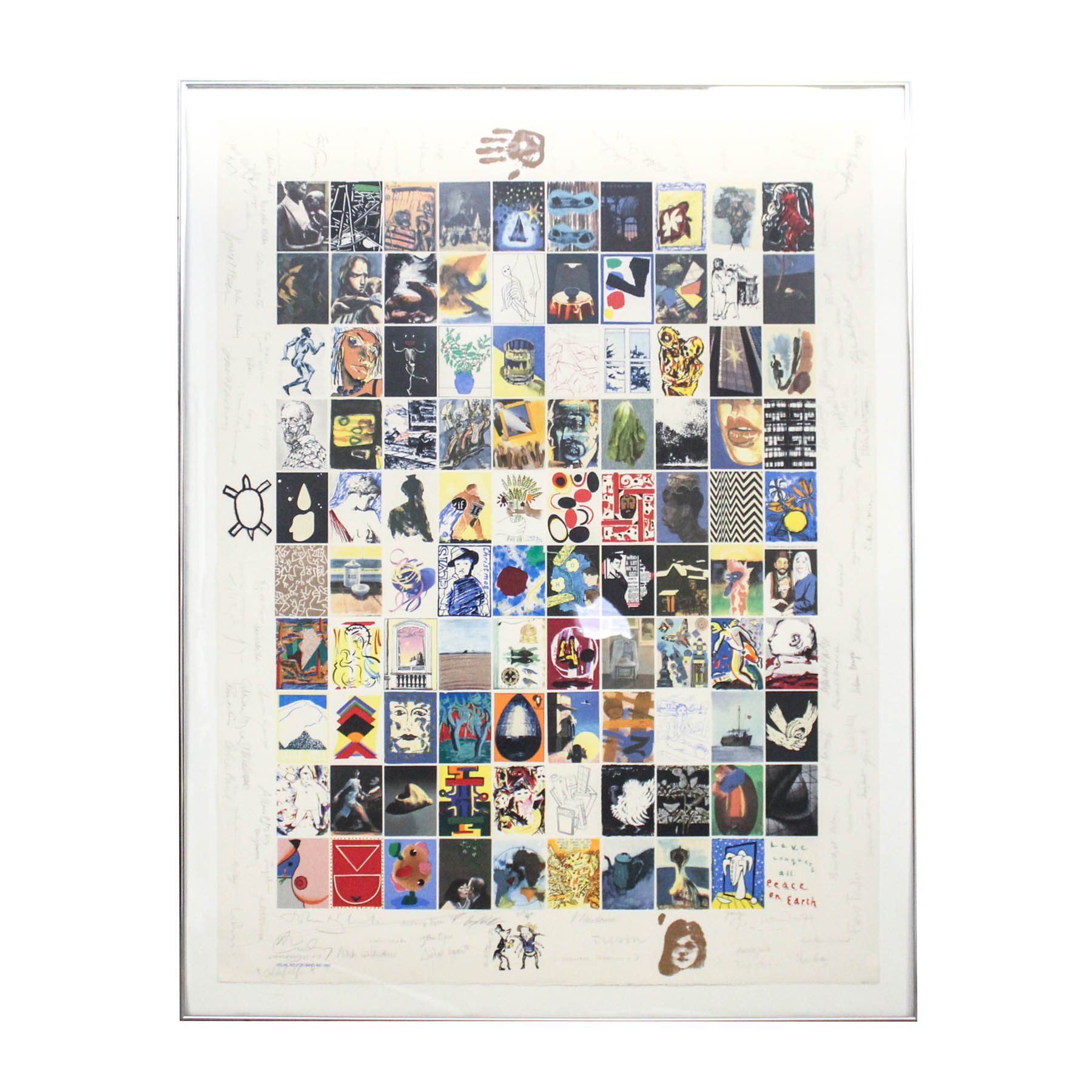"Visual Aid For Band Aid 1985" Serigraph Signed By 104 Artists
