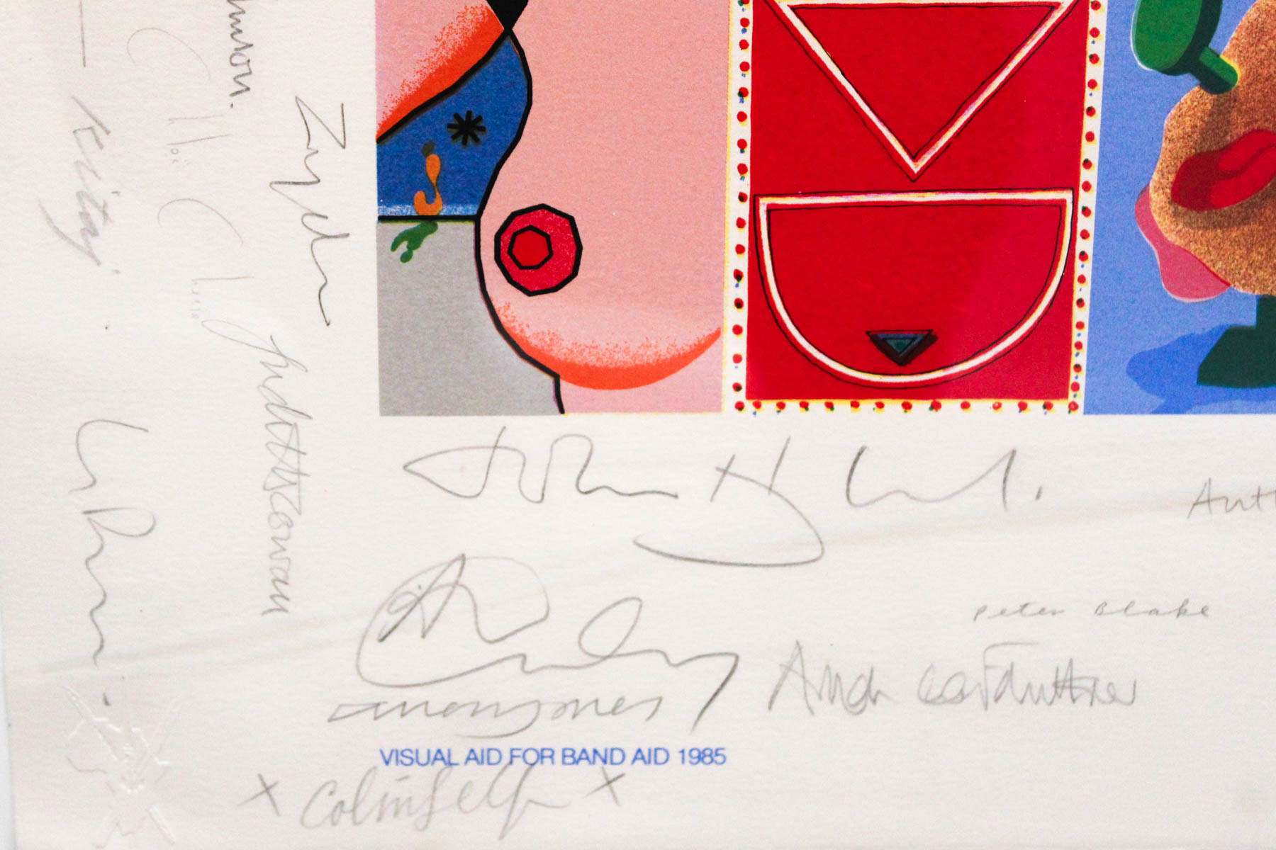 "Visual Aid For Band Aid 1985" Serigraph Signed By 104 Artists