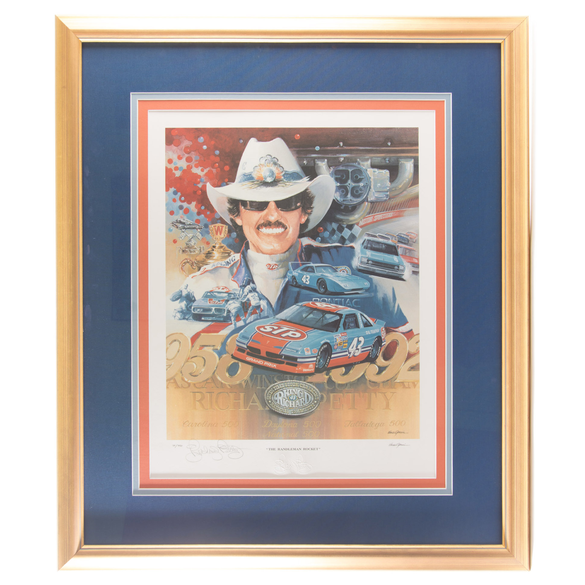 Richard Petty Signed Offset Lithograph by Vance Garvin