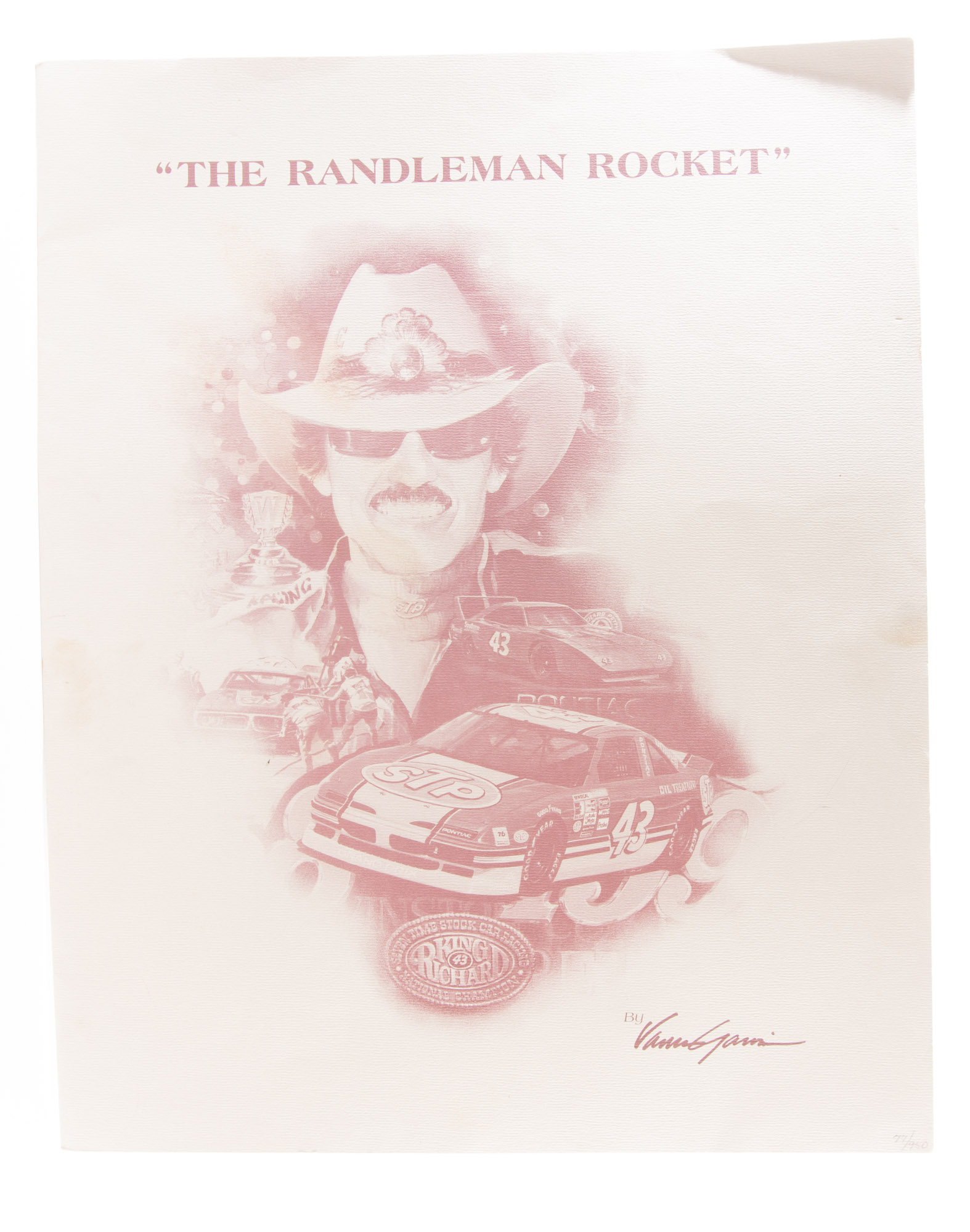 Richard Petty Signed Offset Lithograph by Vance Garvin