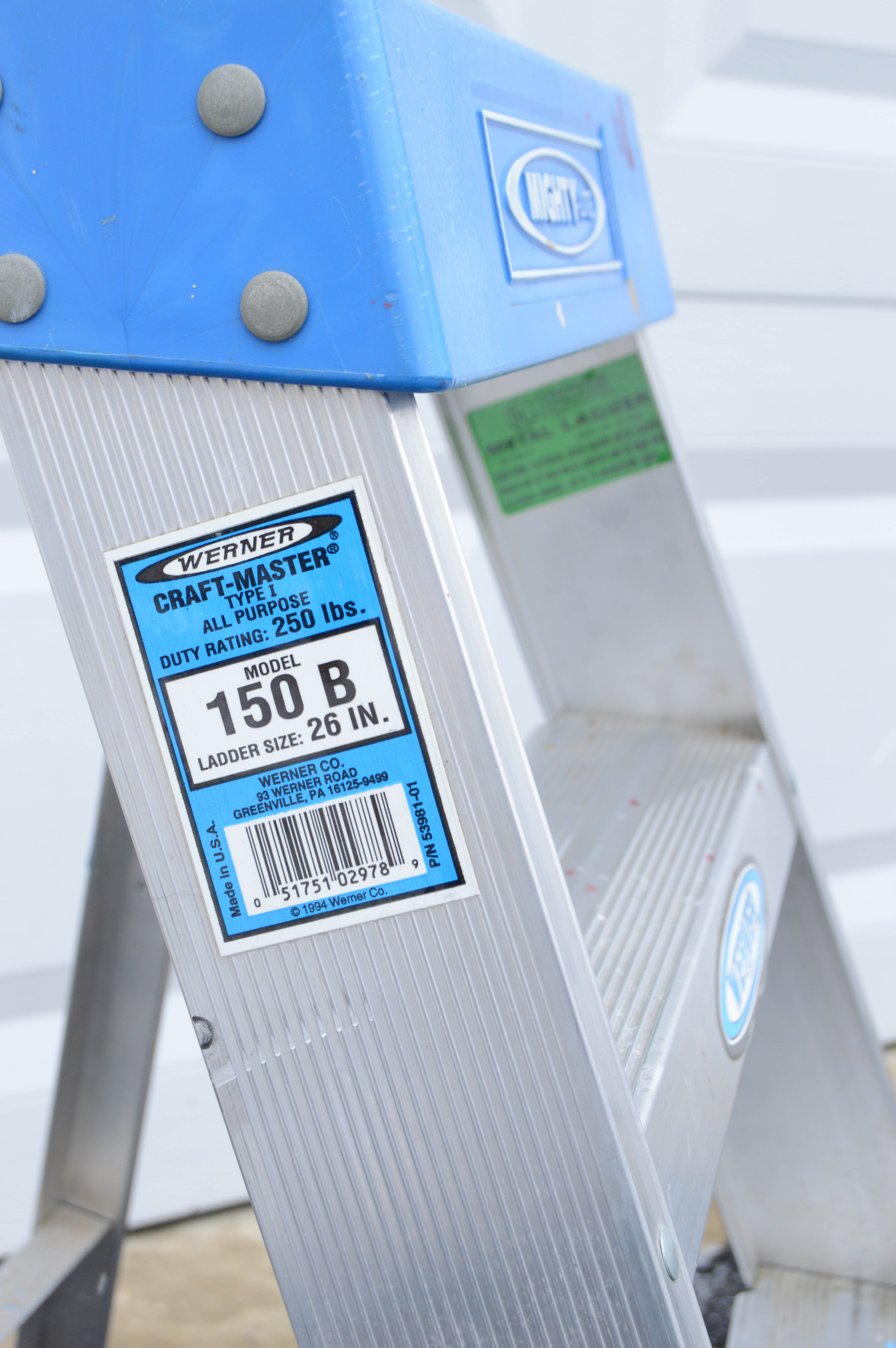 Keller Extension Ladder, Dolly, and Werner Step Ladder