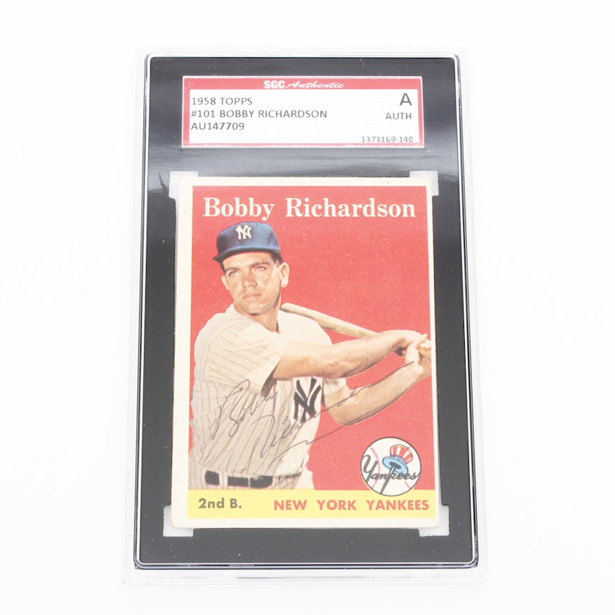 SGC Graded Autographed Bobby Richardson Baseball Card