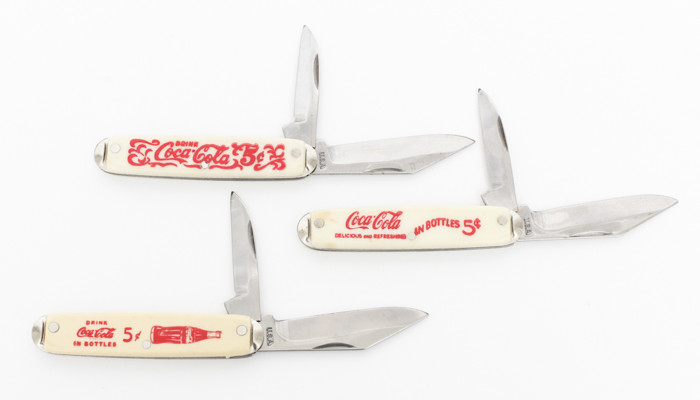 Collection of Coca-Cola Pocket Knives