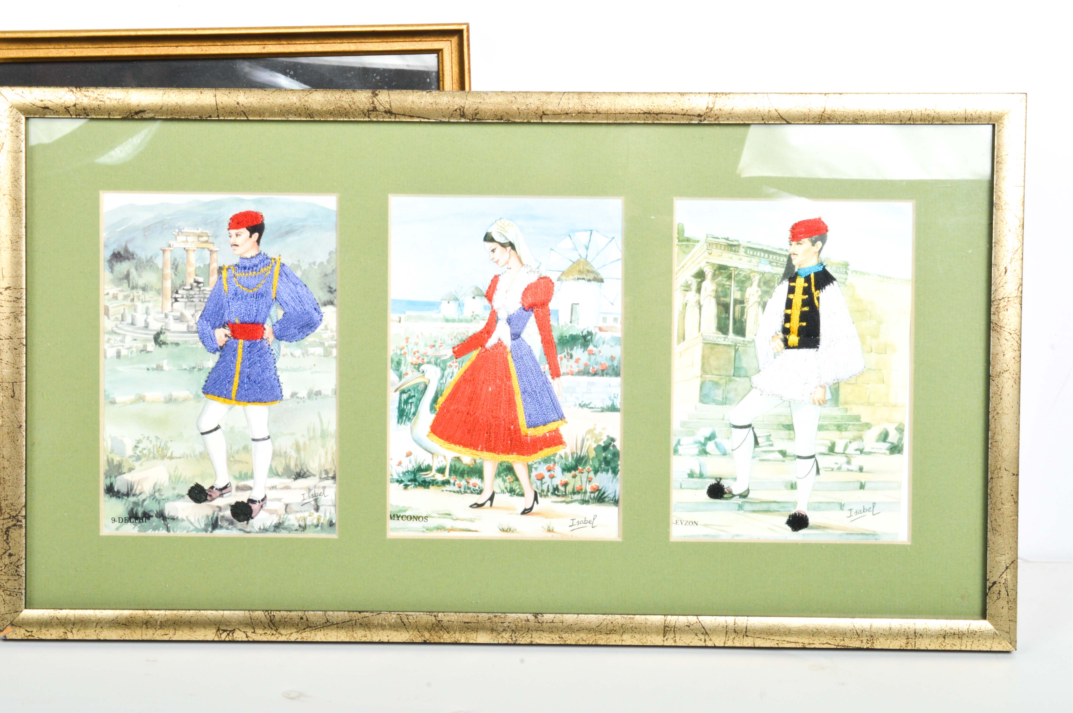 Pair of Vintage Greek Travel Art