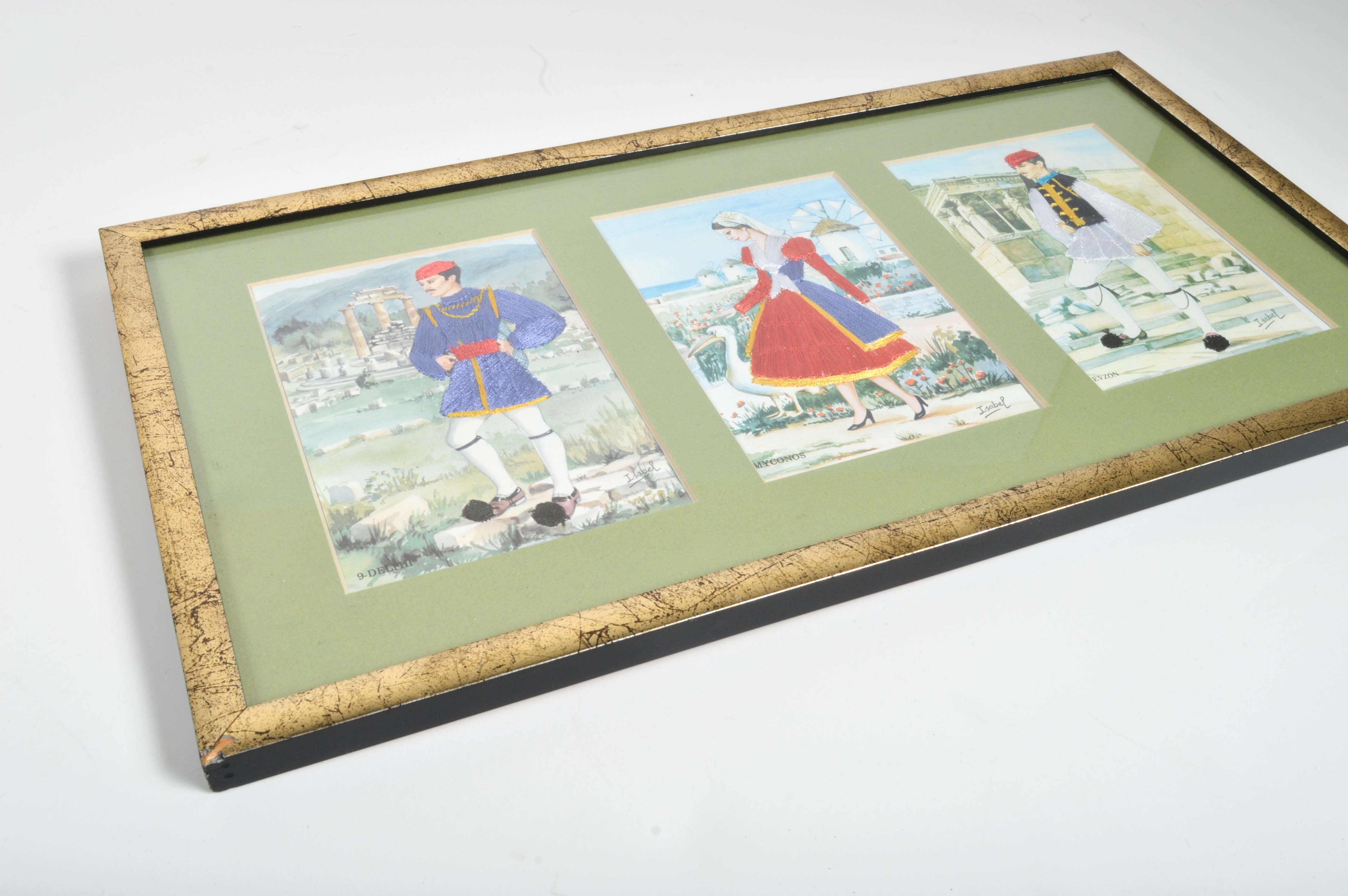 Pair of Vintage Greek Travel Art