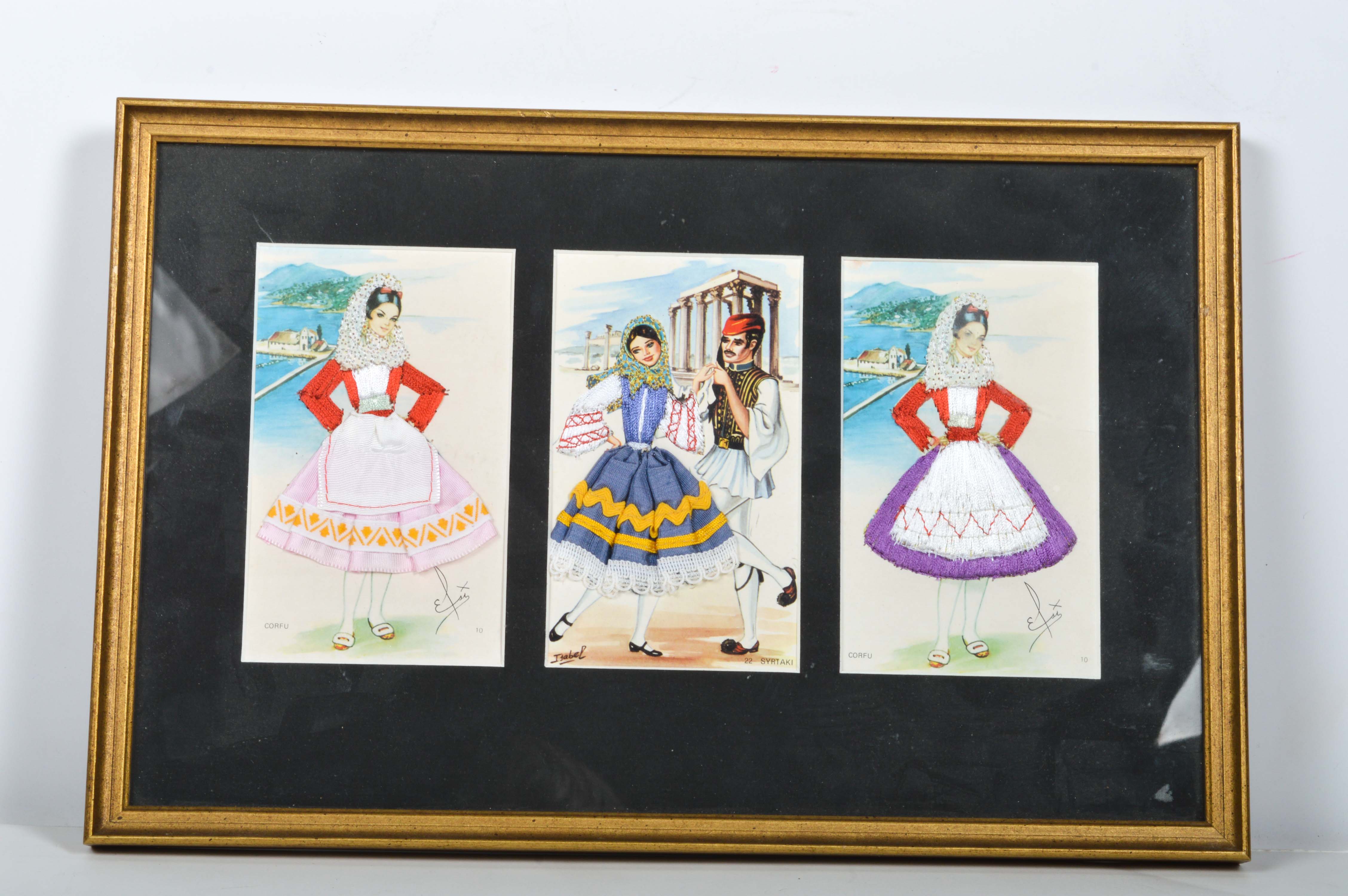 Pair of Vintage Greek Travel Art