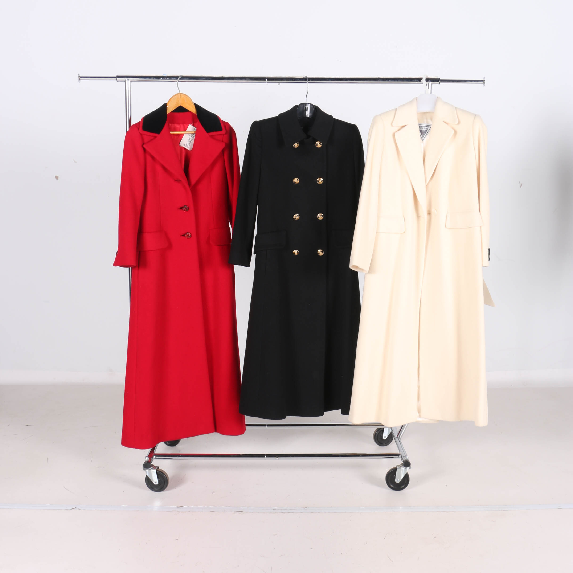 Three Women's Long Wool and Cashmere Coats Including Fleurette