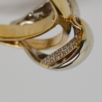 14K Custom Yellow and White Gold Diamond Heart Ring by Dankner