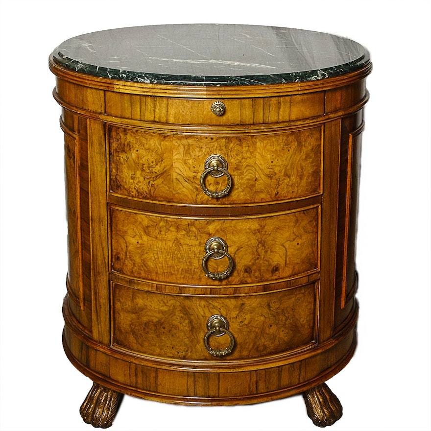 French Empire Style Marble Top Nightstand by Ferguson Copeland