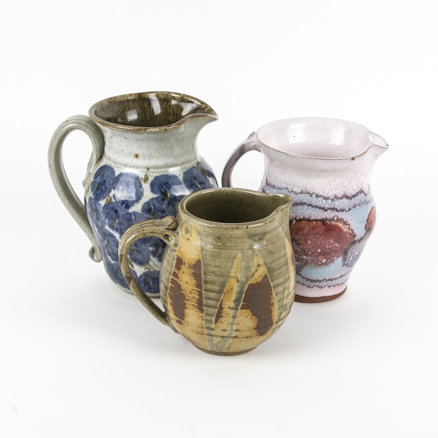 Group of Pottery Pitchers