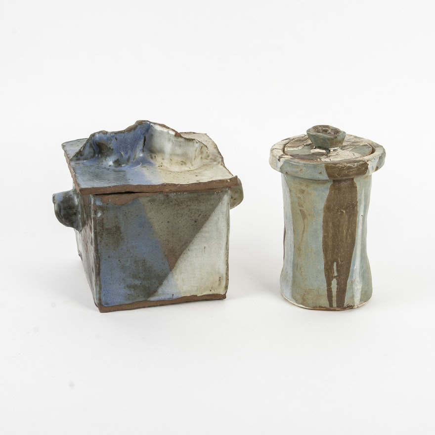 Pair of Pottery Boxes