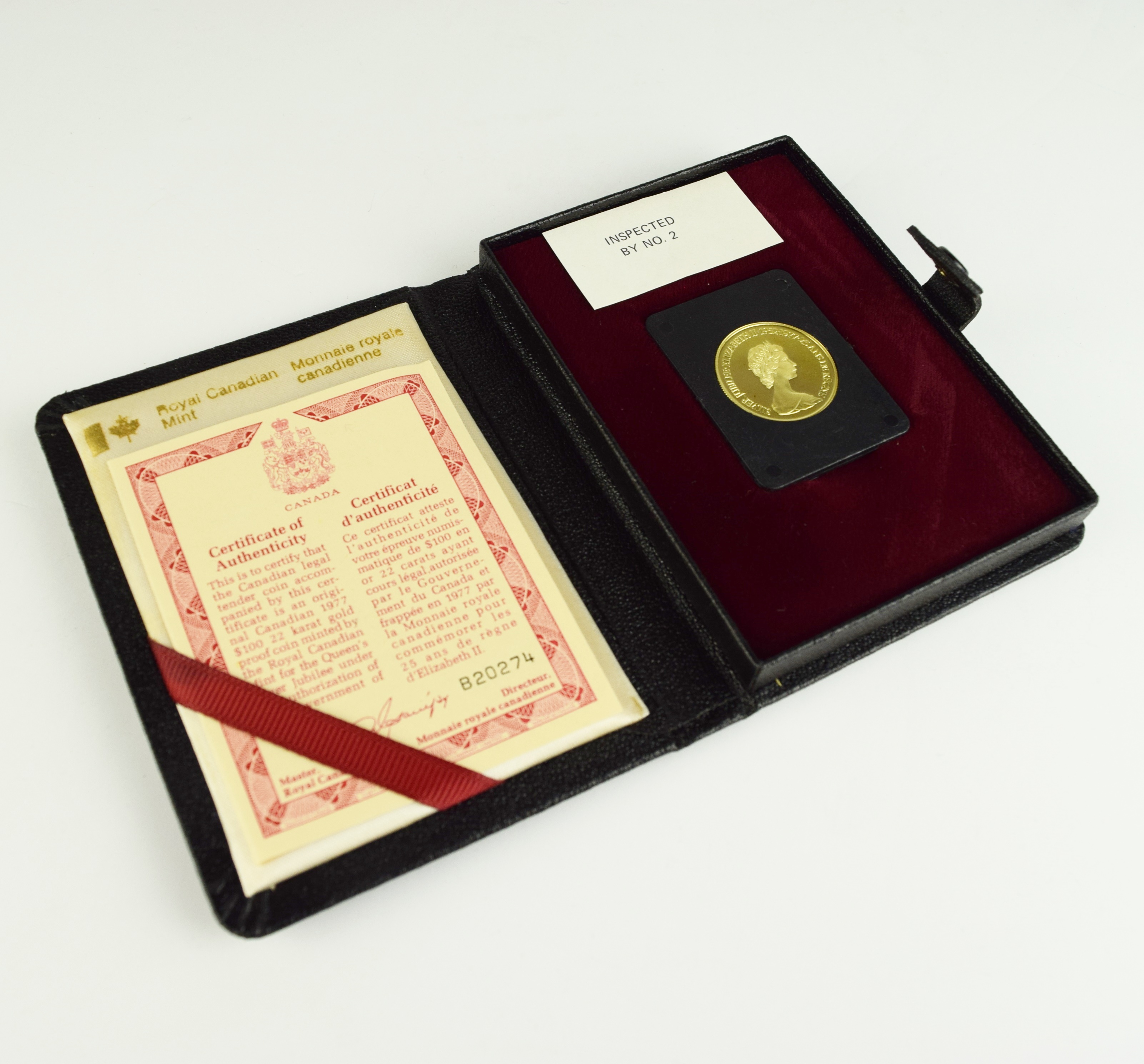 1977 Royal Canadian Mint $100 22K Gold Proof Silver Jubilee Coin