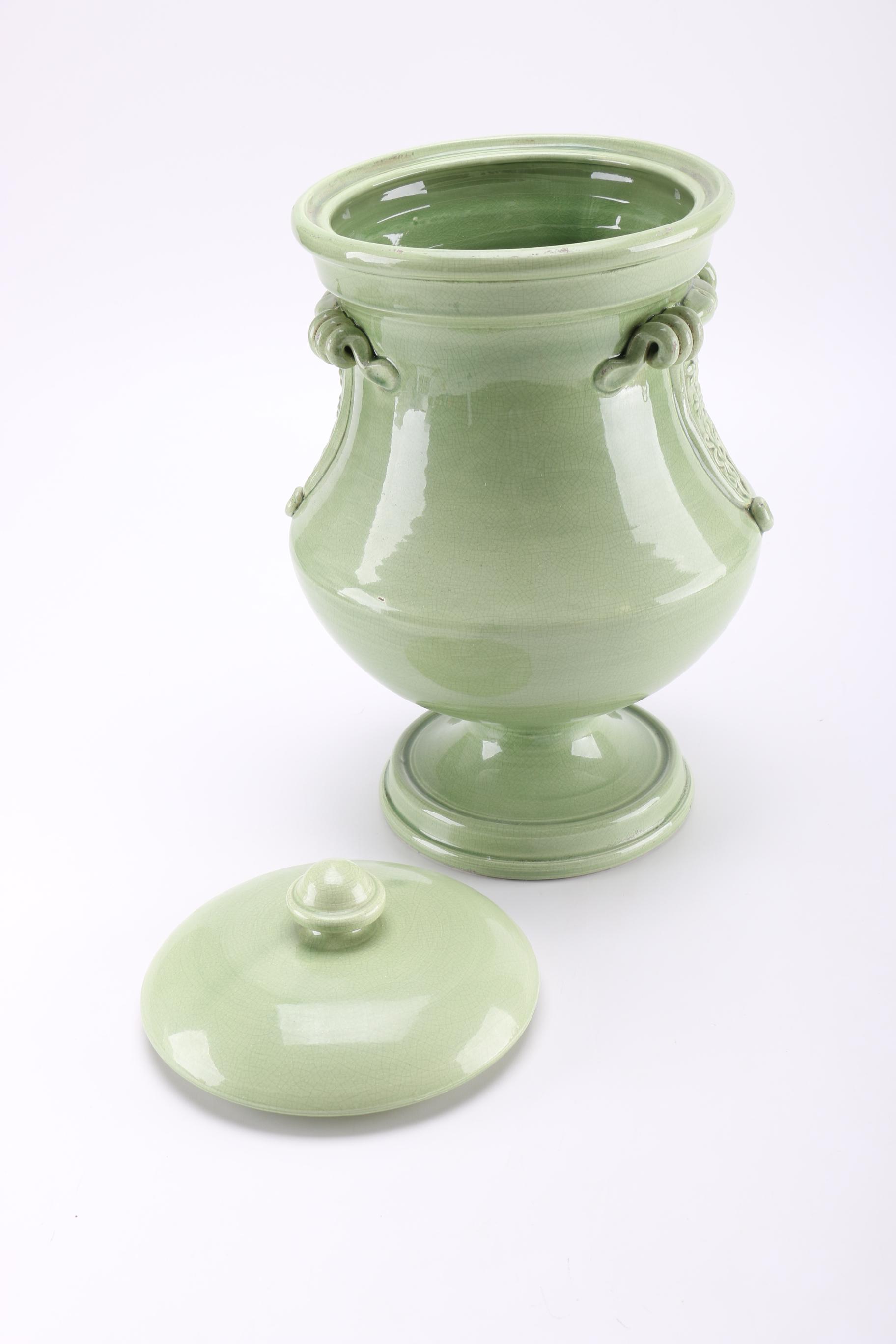 Leona Italian Handmade Green Urn