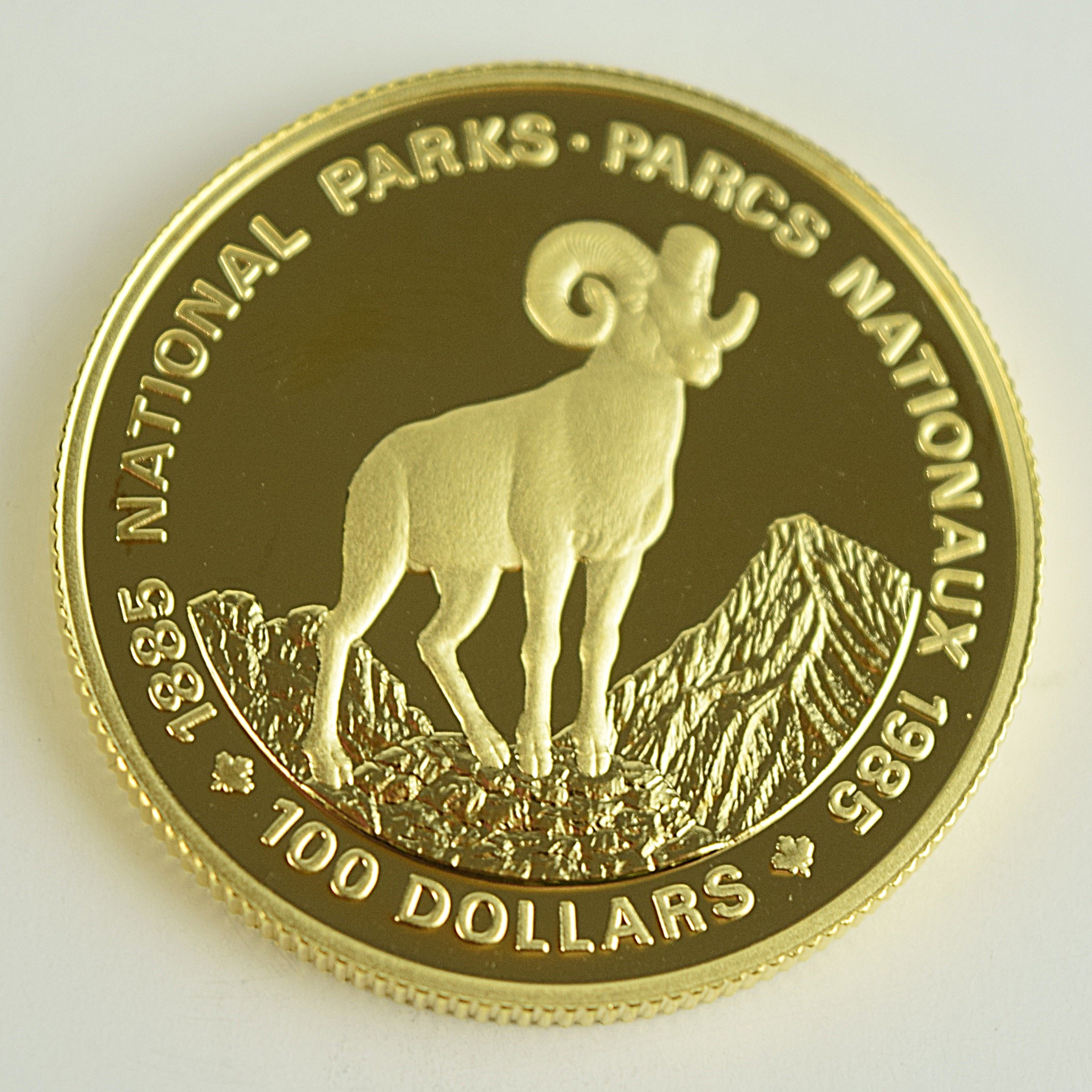 1985 Royal Canadian Mint $100 22K Gold National Parks Proof Coin