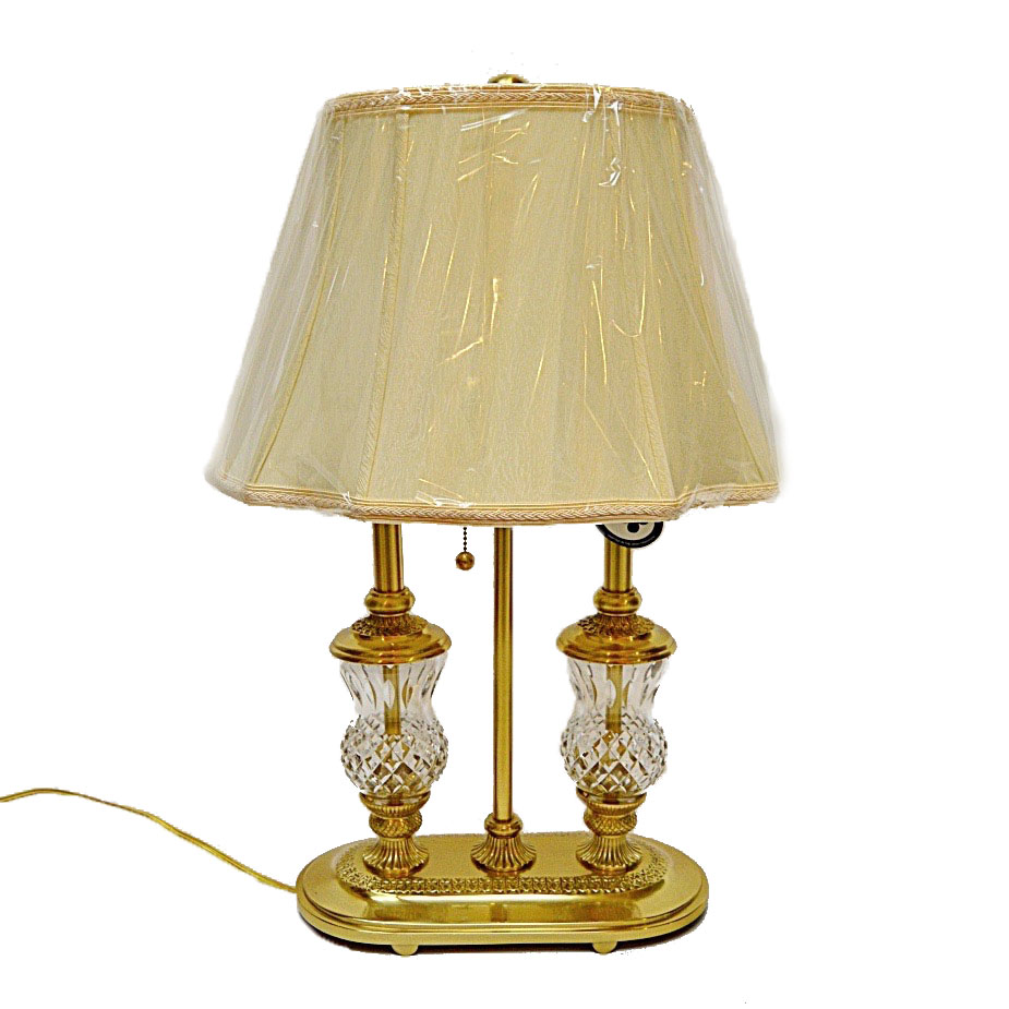 Waterford Lead Crystal and Brass "Thistle" Table Lamp