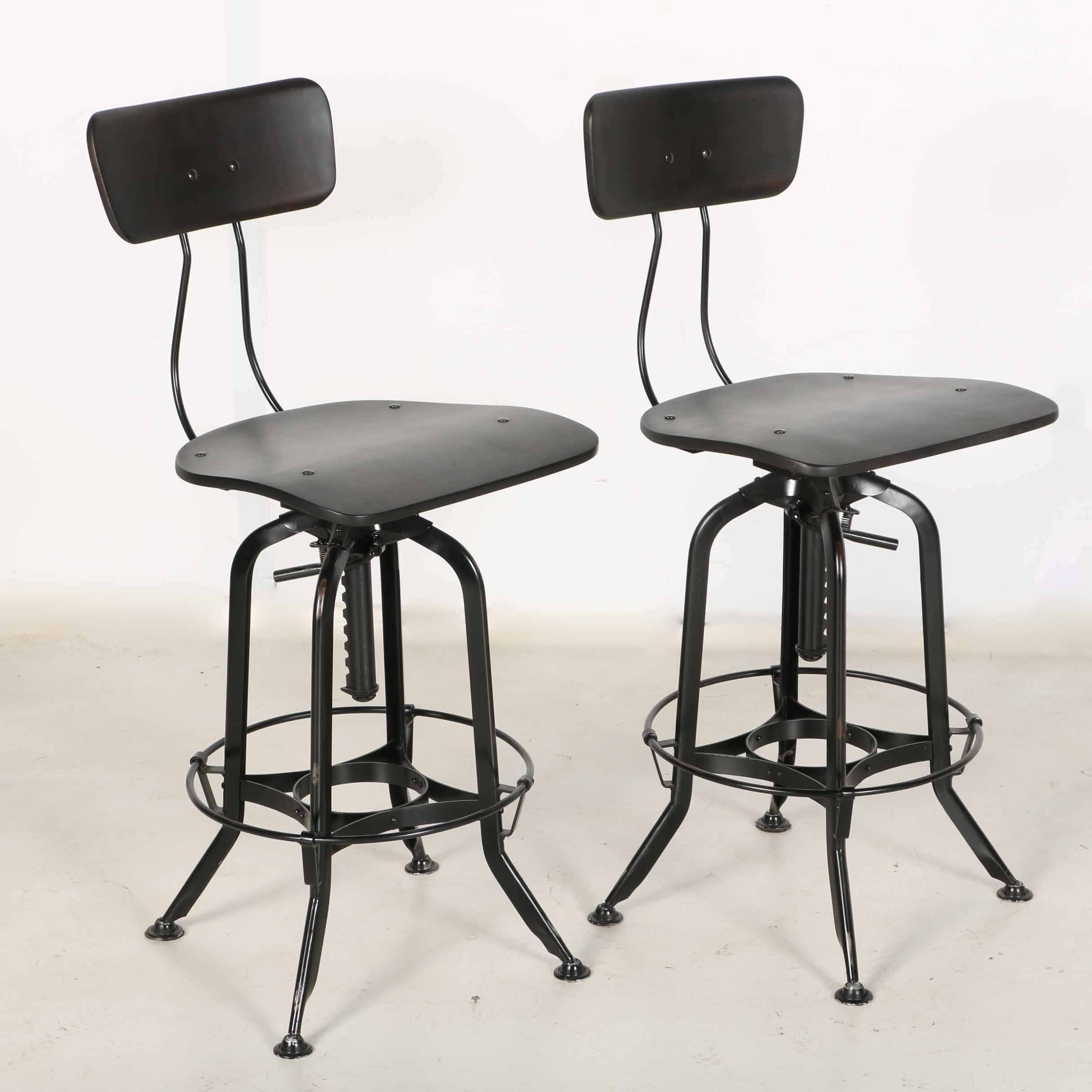 Black Toledo Style Metal Bar Stools from Restoration Hardware