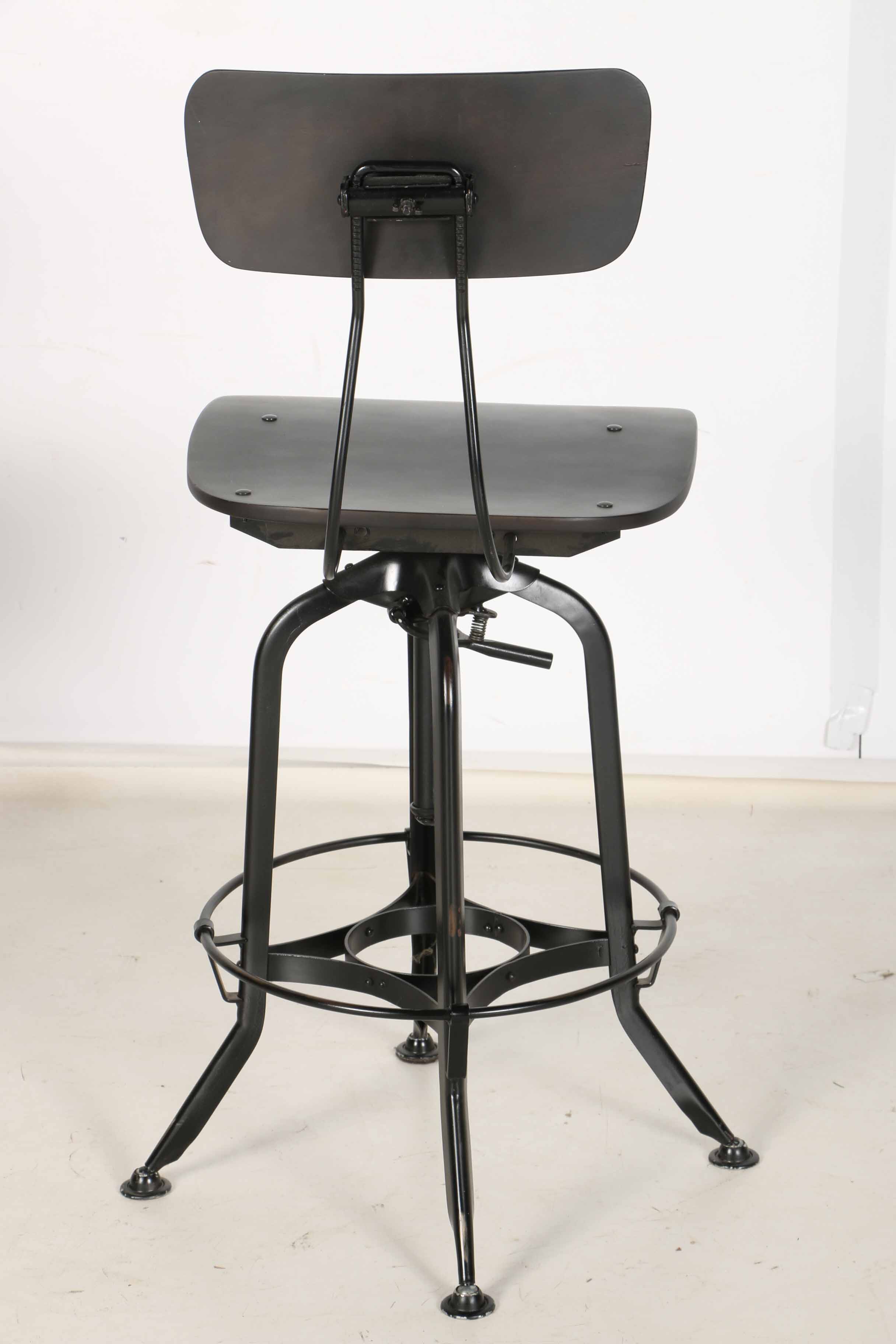 Black Toledo Style Metal Bar Stools from Restoration Hardware
