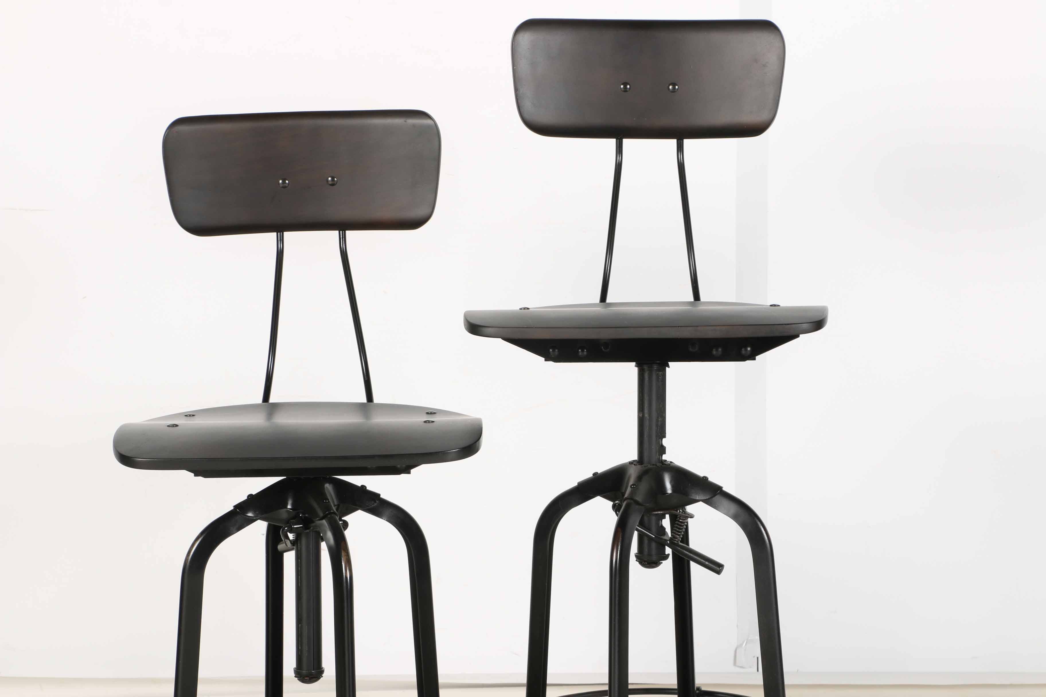 Black Toledo Style Metal Bar Stools from Restoration Hardware