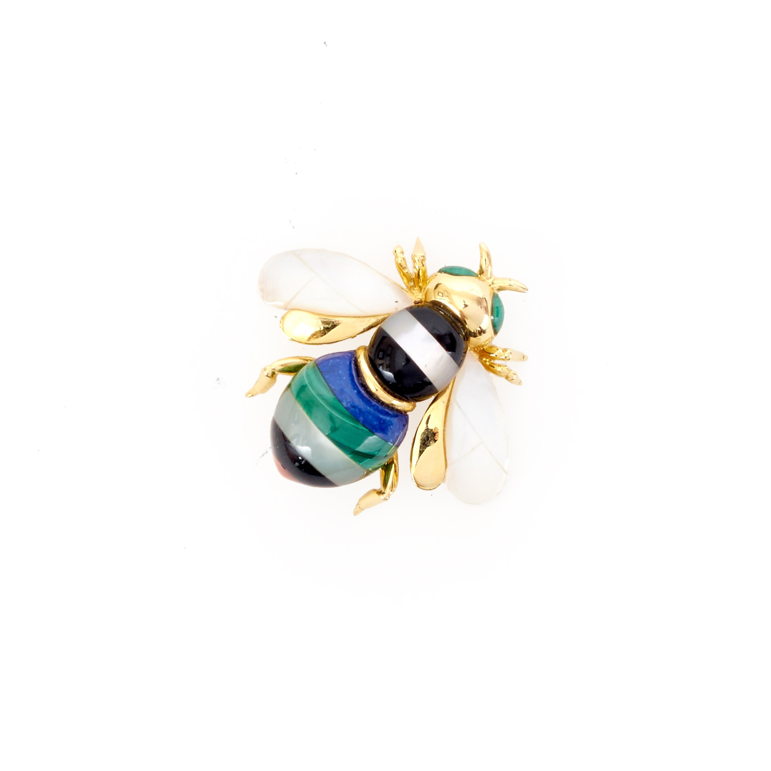Asch Grossbardt Cabochon Gemstone Bee Brooch