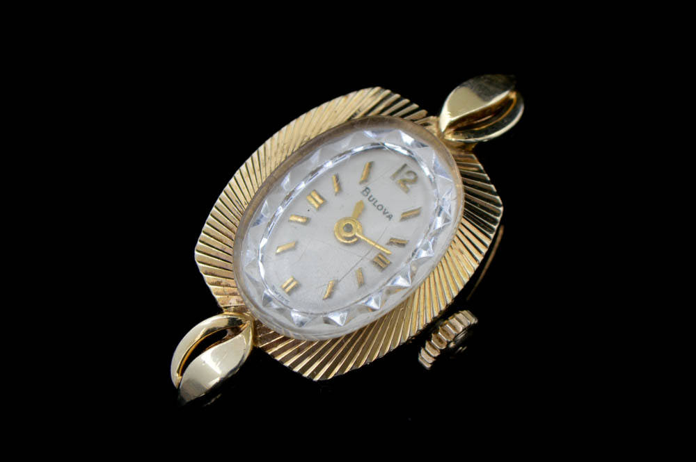 Vintage 14K Yellow Gold Bulova Watch Movement