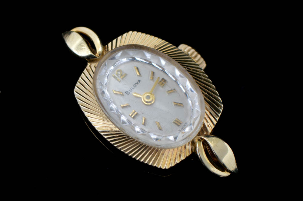 Vintage 14K Yellow Gold Bulova Watch Movement