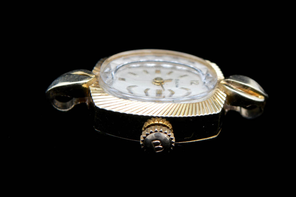 Vintage 14K Yellow Gold Bulova Watch Movement