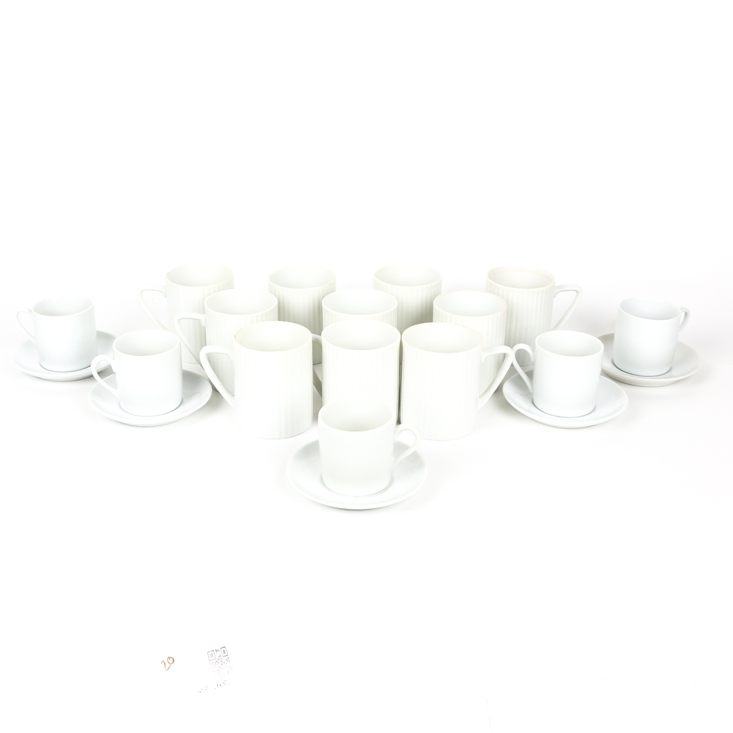 Modern White Porcelain Coffee Cup Set