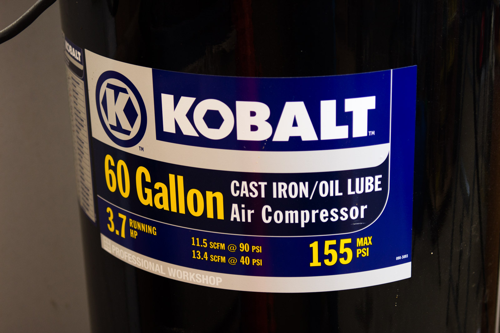 Kobalt 60 Gallon 3.7 HP Air Compressor