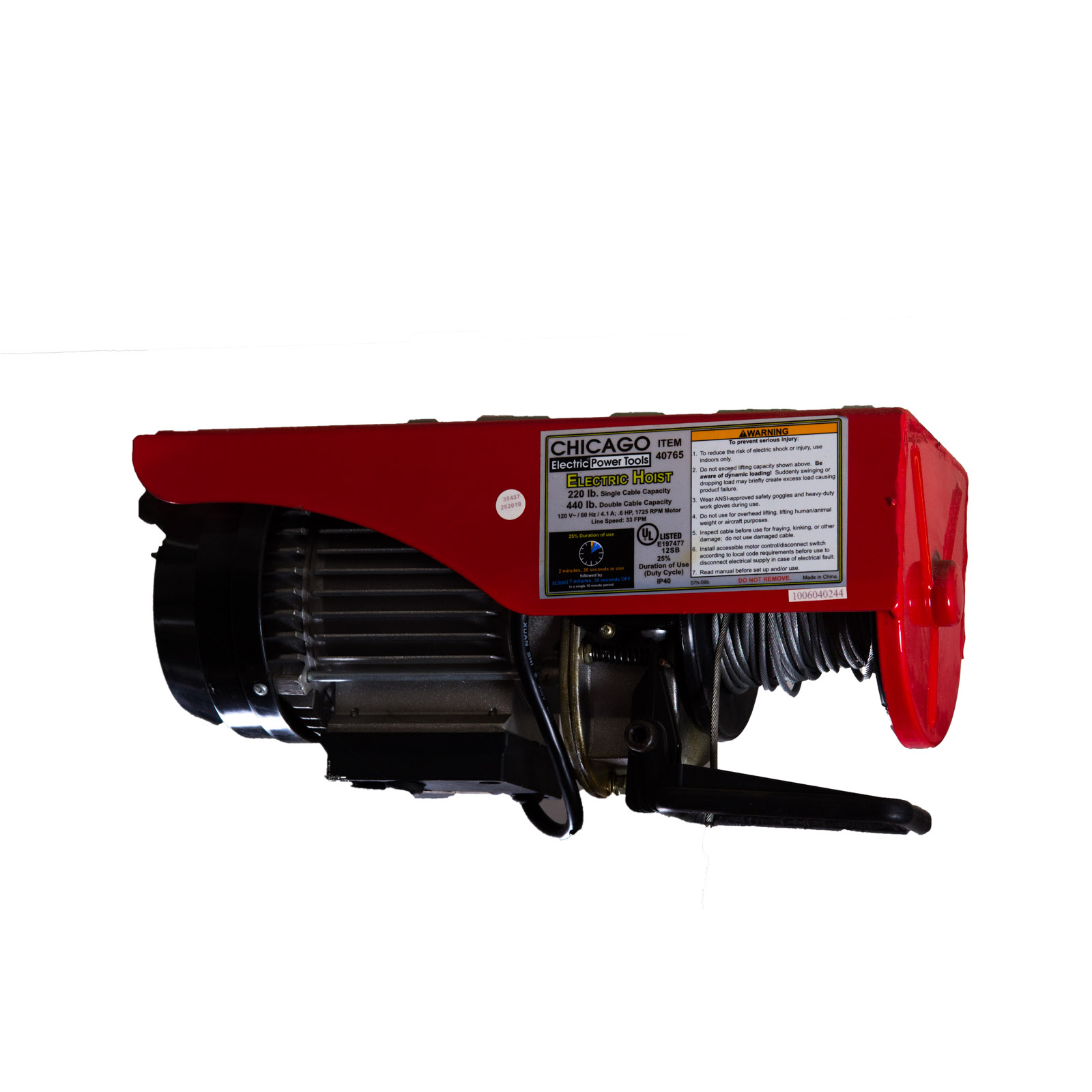 Chicago Electric Power Tools 93251 Electric Hoist