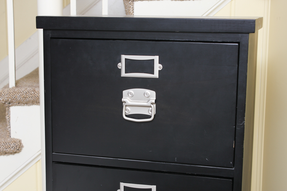 Pottery Barn Black Wood File Cabinets