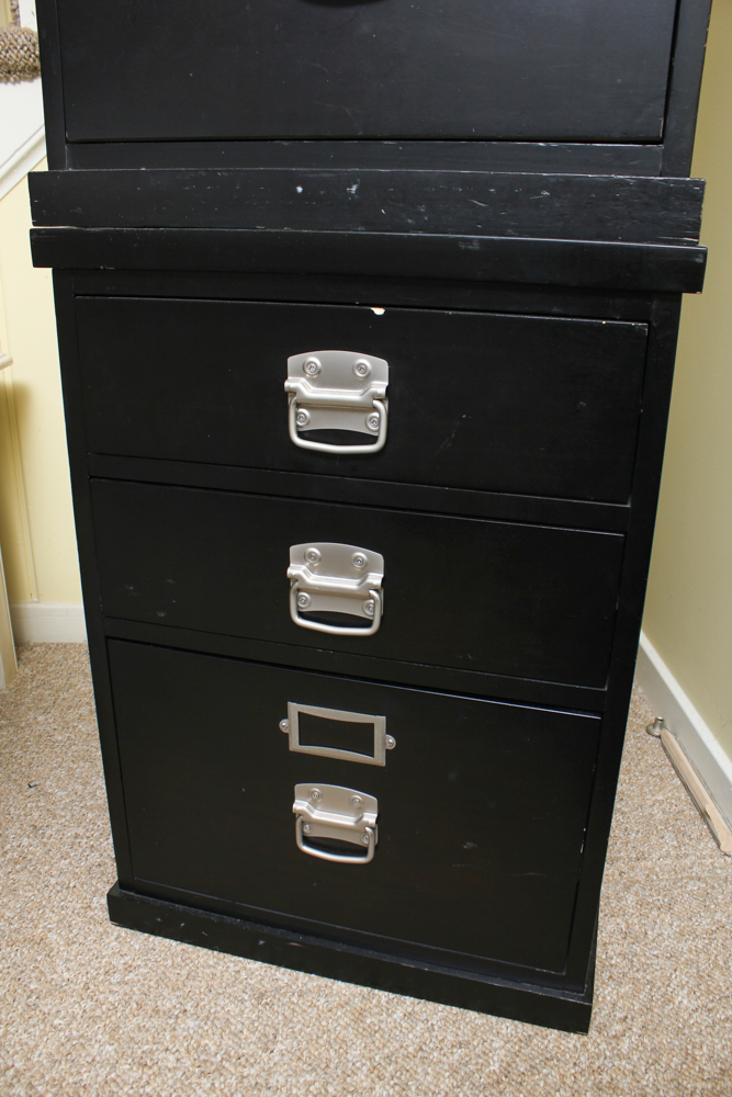 Pottery Barn Black Wood File Cabinets