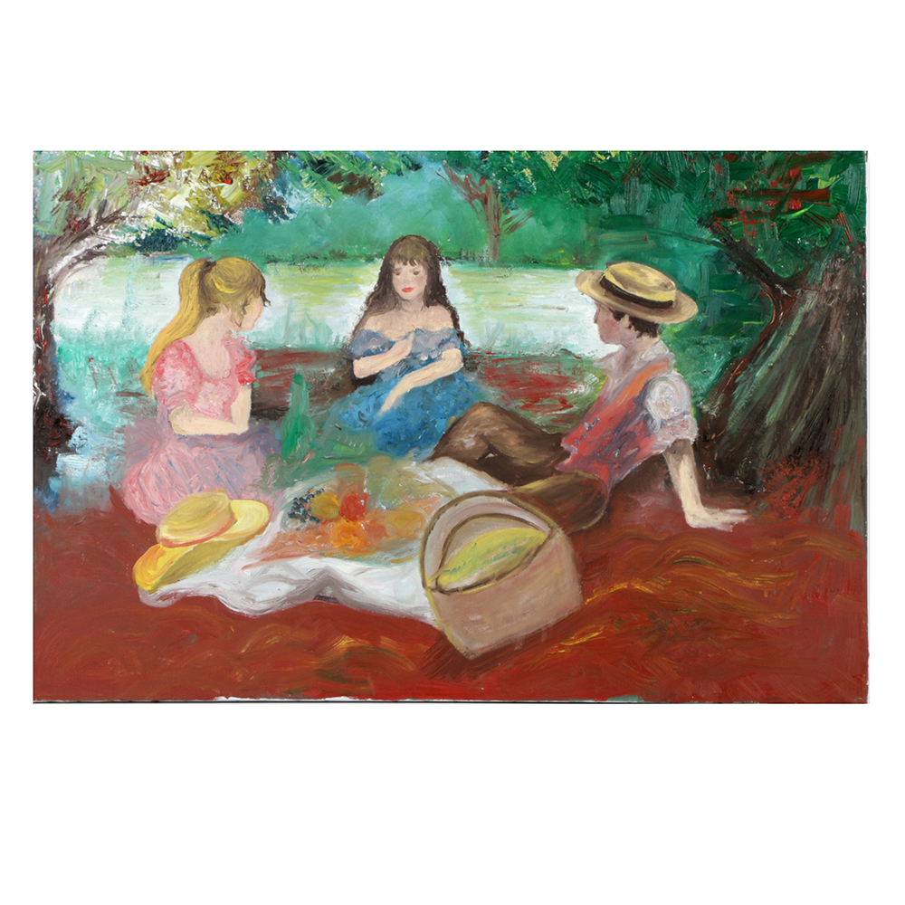 Oil Painting on Canvas Picnic Scene