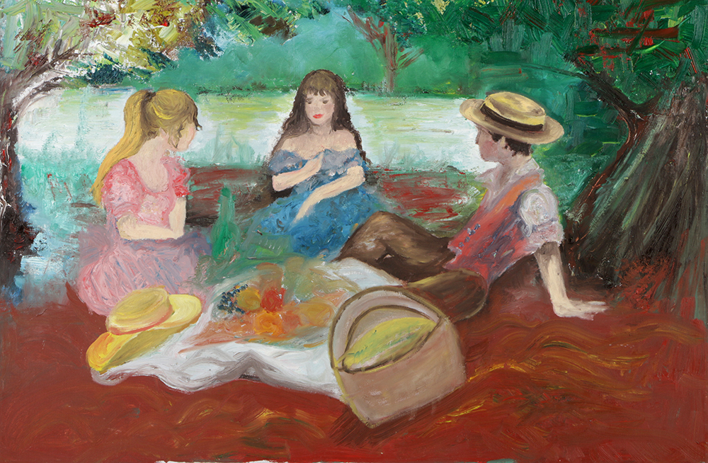 Oil Painting on Canvas Picnic Scene