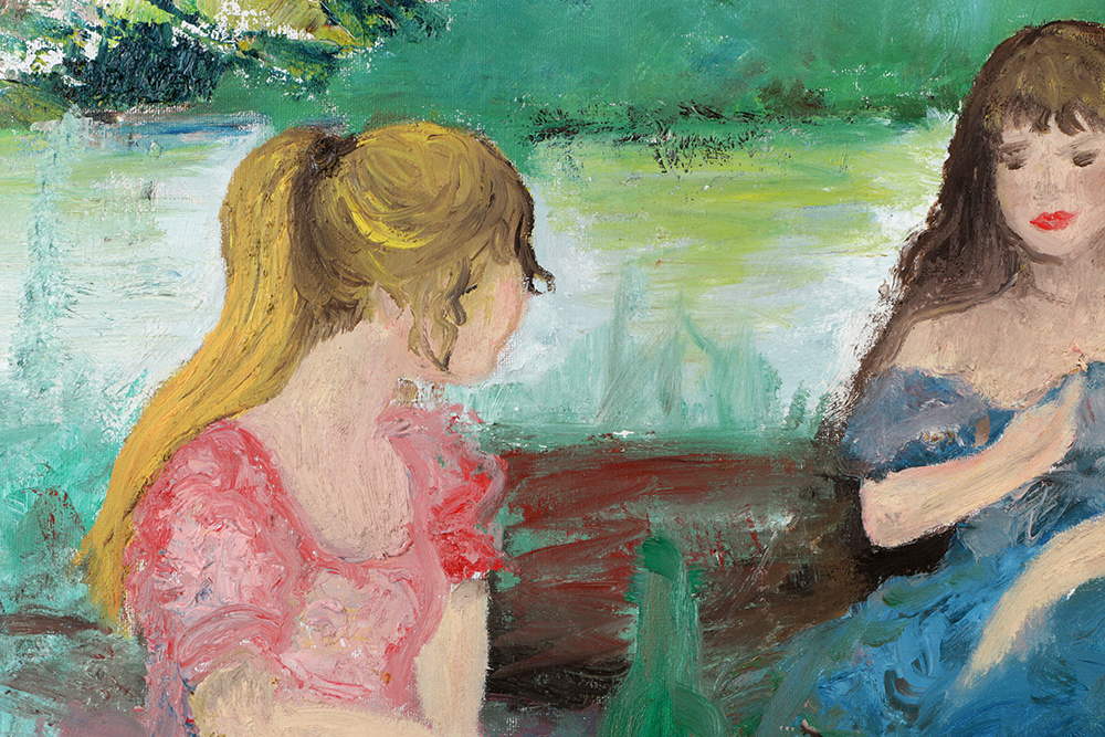 Oil Painting on Canvas Picnic Scene