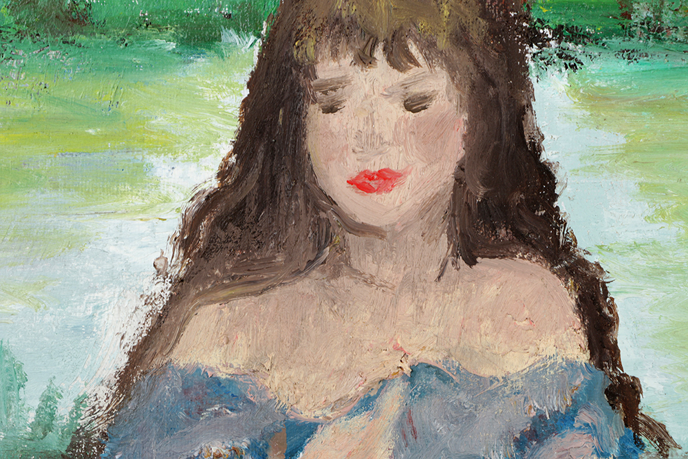 Oil Painting on Canvas Picnic Scene