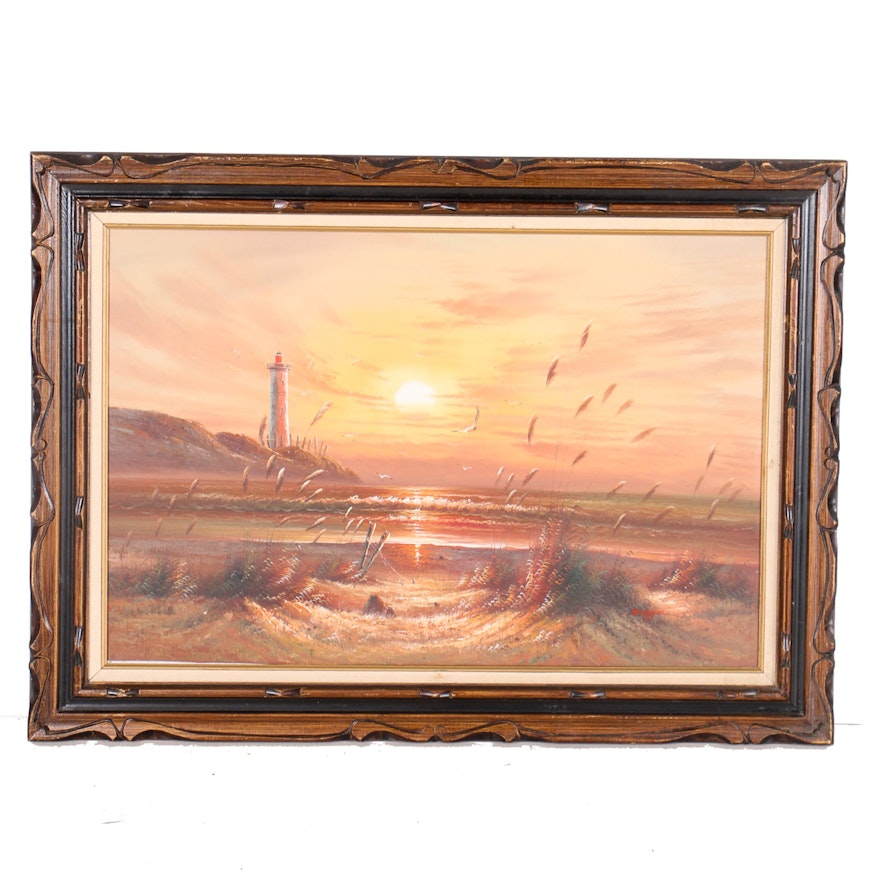 Duggar Original Coastal Oil Painting on Canvas
