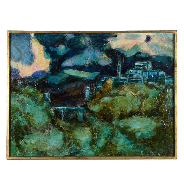 Juan Vegas Original Signed Impasto Oil Cityscape on Board