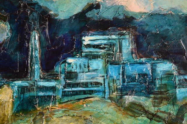 Juan Vegas Original Signed Impasto Oil Cityscape on Board