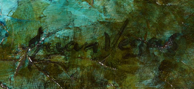 Juan Vegas Original Signed Impasto Oil Cityscape on Board