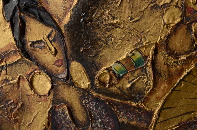 Ulysses la Rosa Original Impasto Oil on Canvas of Dancing Figures