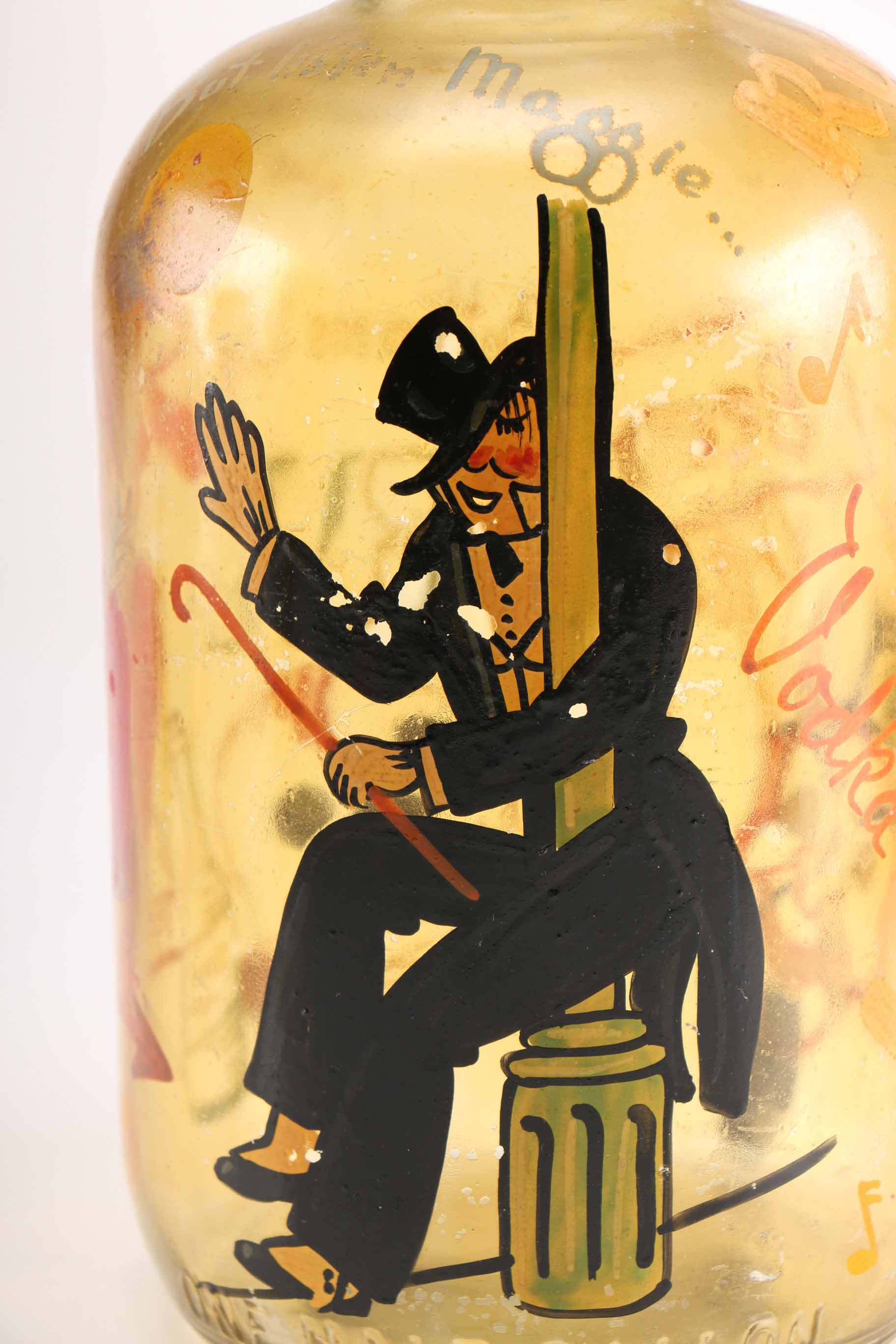 Vintage Hand-Painted Glass Liquor Decanter