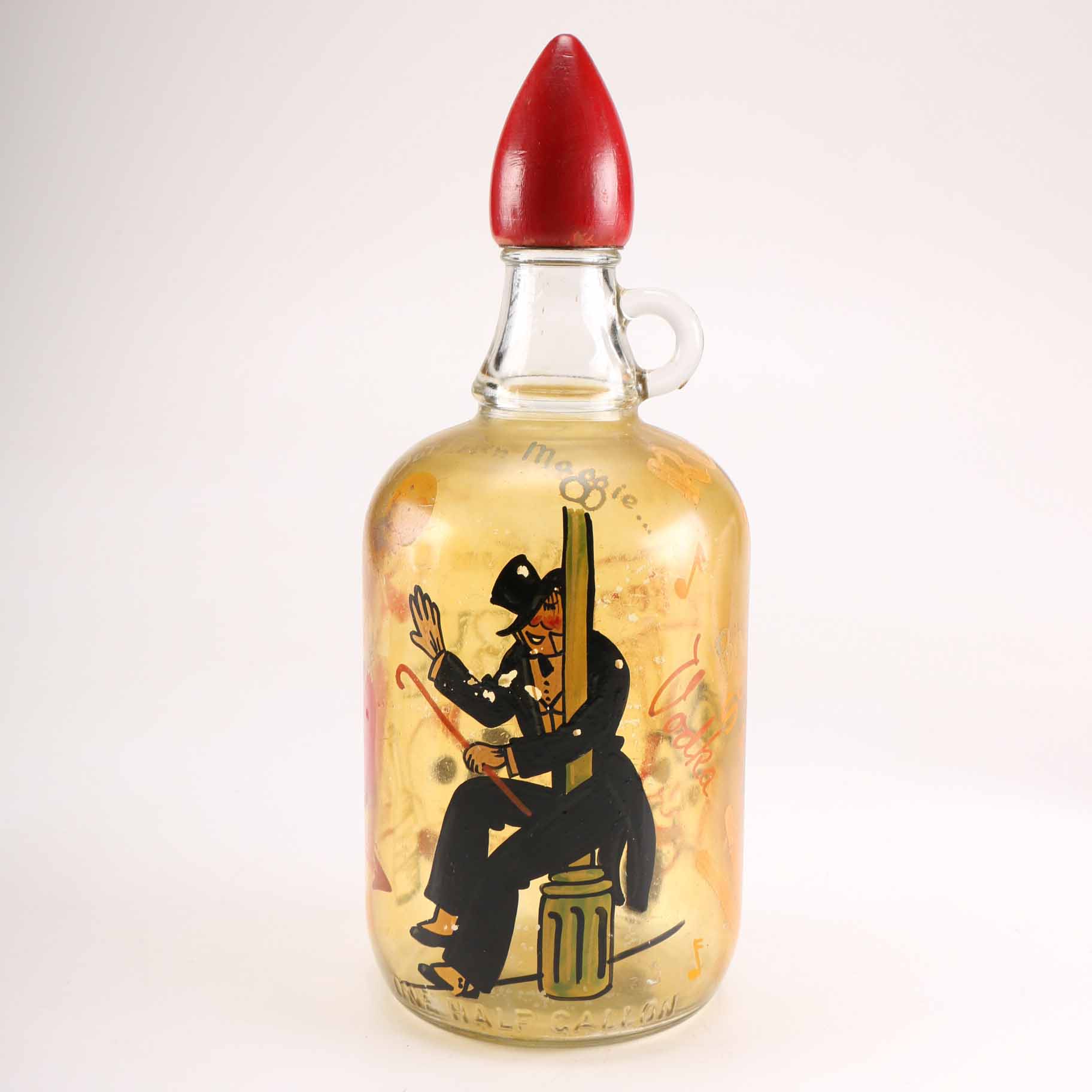 Vintage Hand-Painted Glass Liquor Decanter