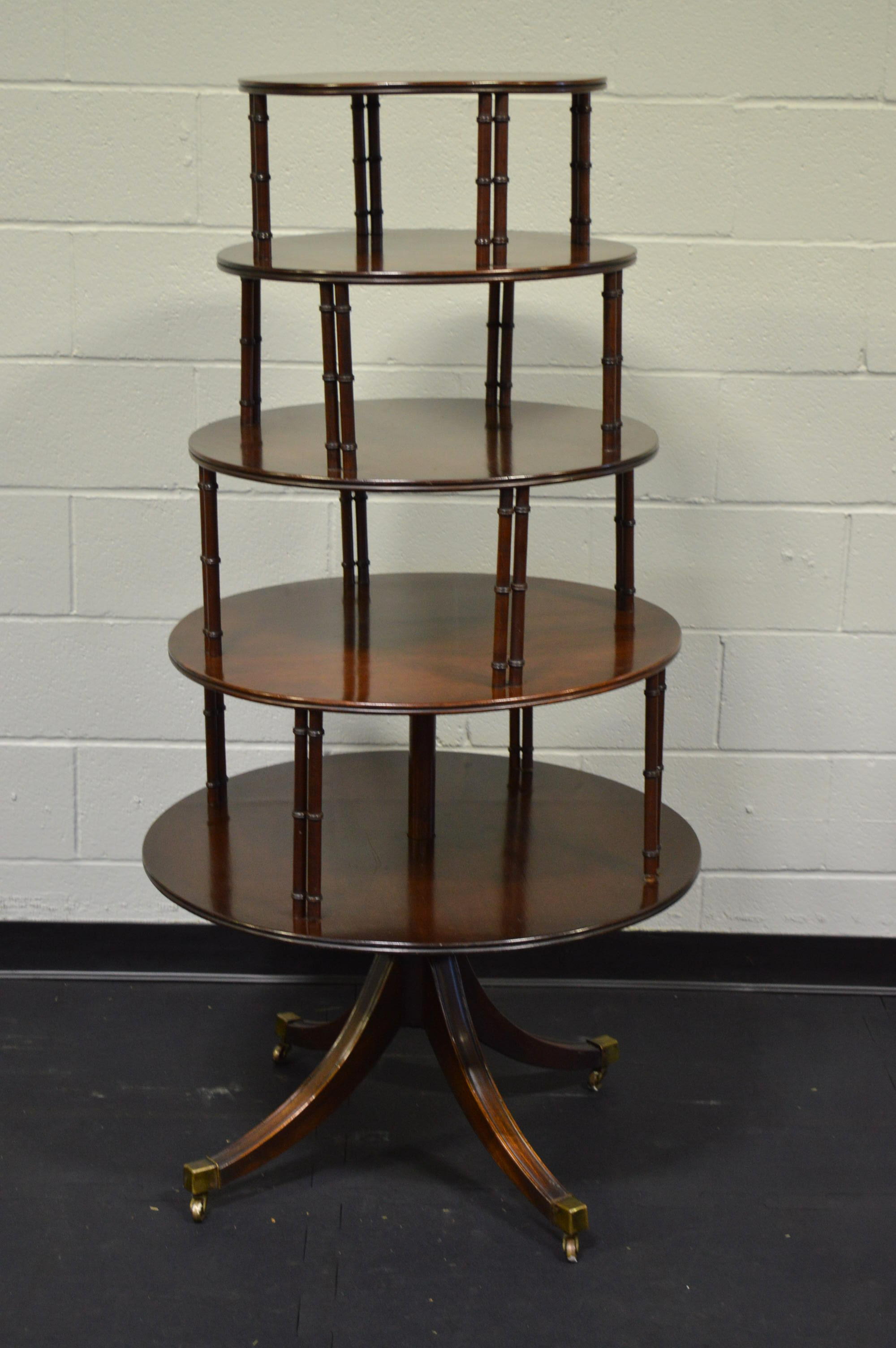 Antique Regency Style Mahogany Tiered Dumb Waiter
