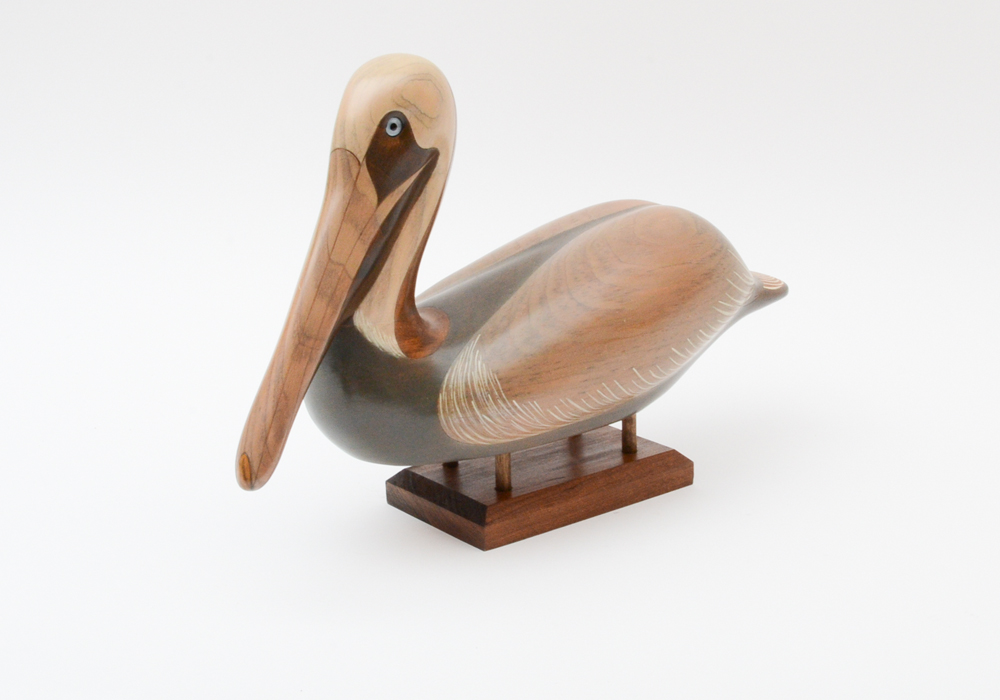 Signed Joan Koposovic Brown Pelican Decoy