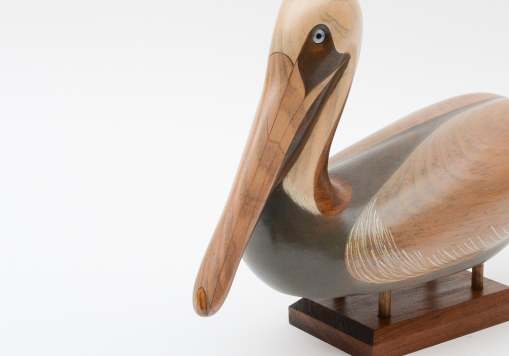 Signed Joan Koposovic Brown Pelican Decoy