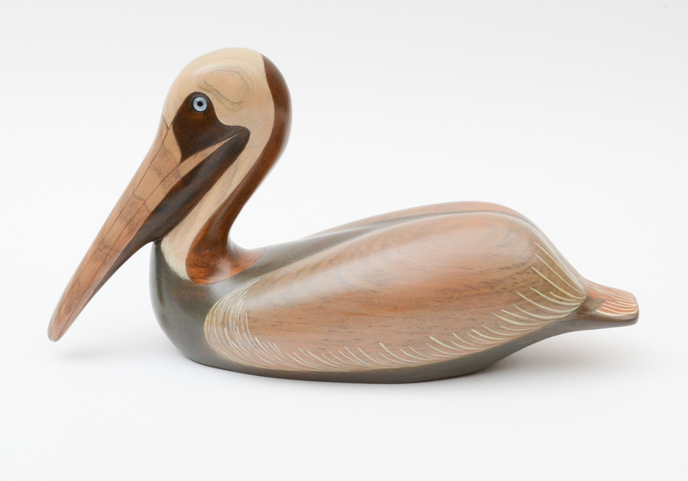 Signed Joan Koposovic Brown Pelican Decoy