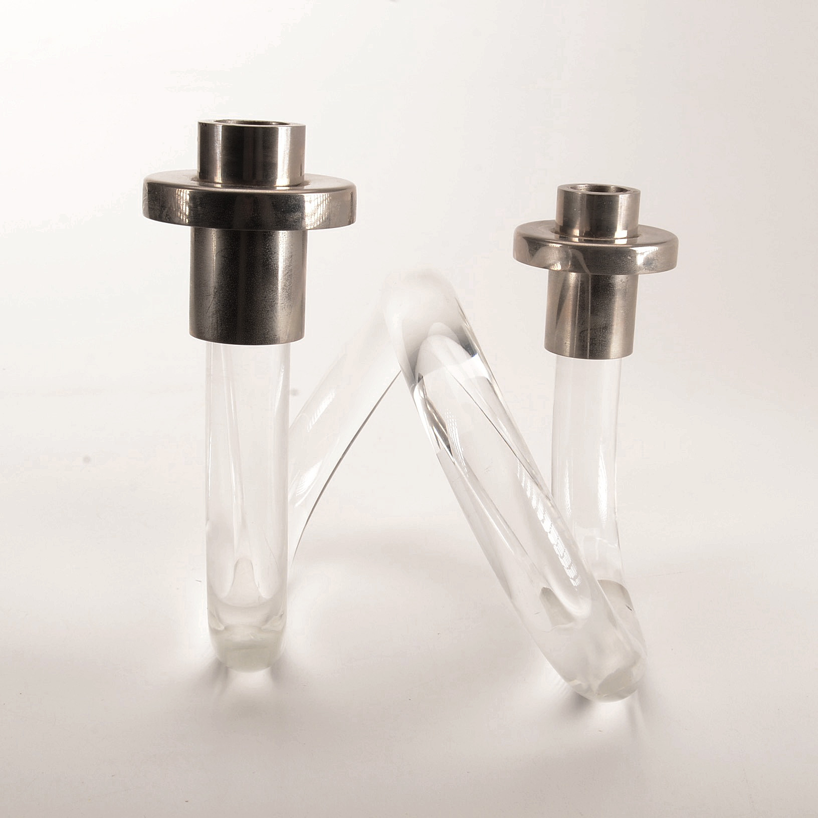 Dorothy Thorpe Lucite Twist Double Candlestick