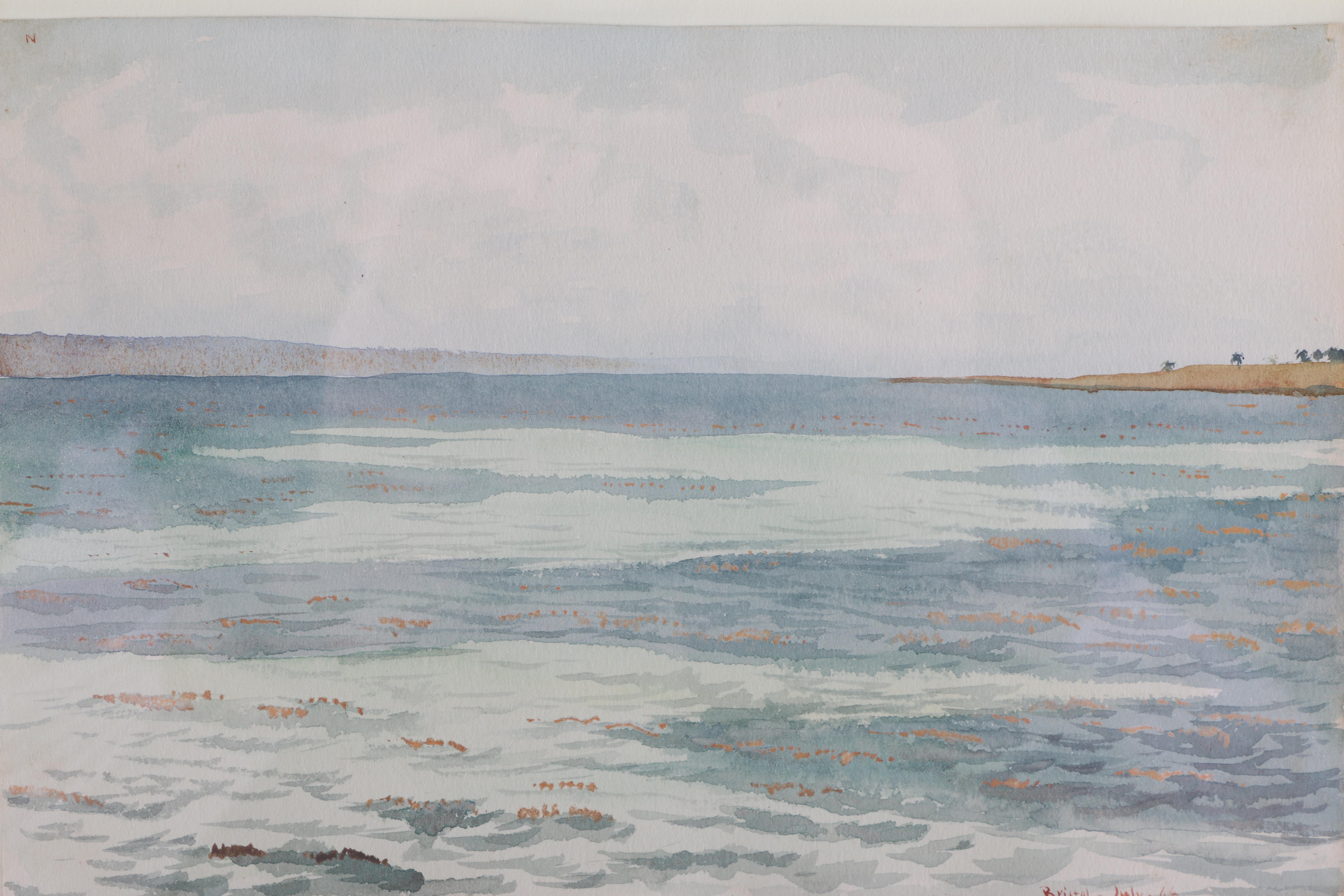 Charles DeWolf Brownell Watercolor Painting on Paper "Bristol 1864"