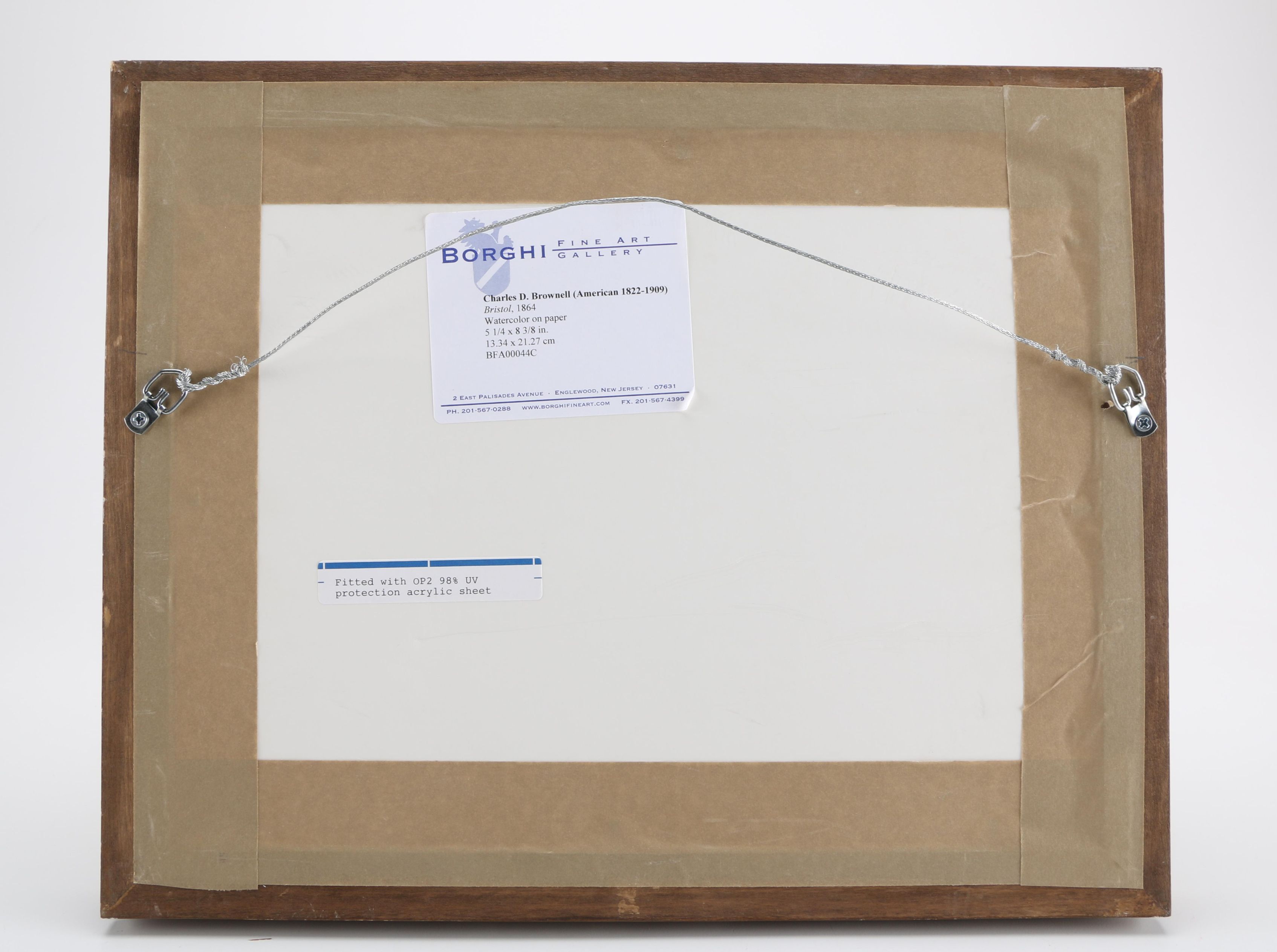 Charles DeWolf Brownell Watercolor Painting on Paper "Bristol 1864"